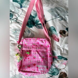 Pink Strawberry Cow Crossbody Bag
